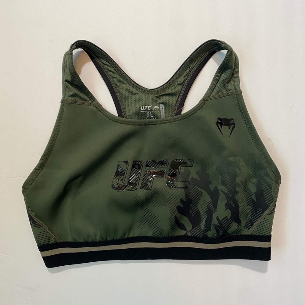 UFC Venum Authentic Fight Week Womens Bra Green Camouflage Large MMA Fighting